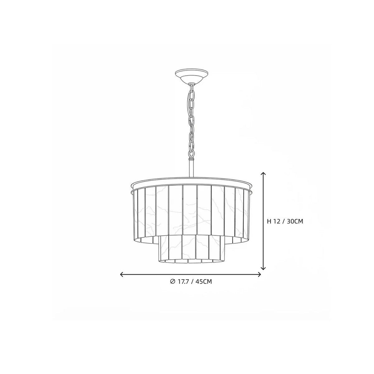 Layered Drum Chandelier in alabaster for Dining Room light fixture by AUVIELIGHT