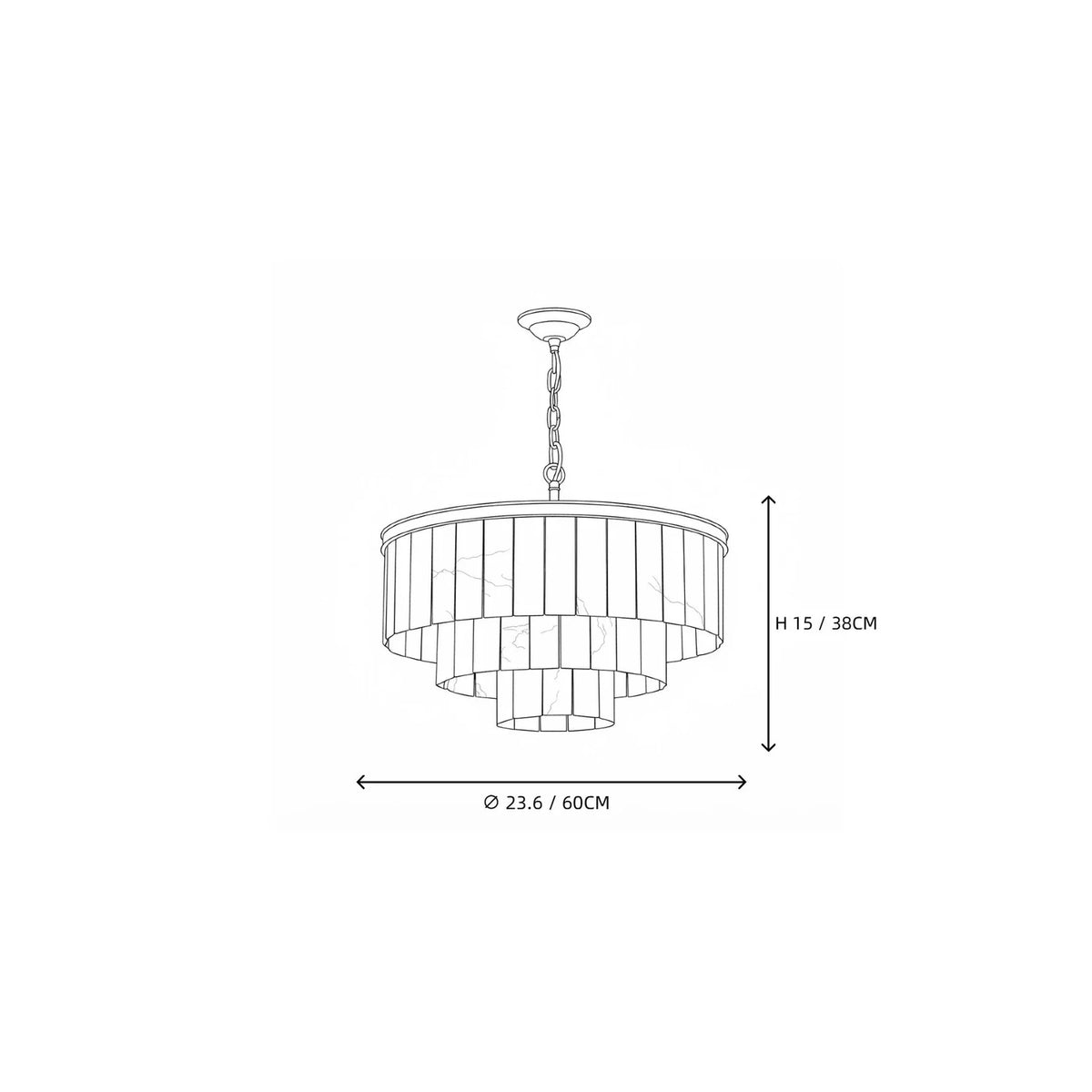 Layered Drum Chandelier in alabaster for Dining Room light fixture by AUVIELIGHT