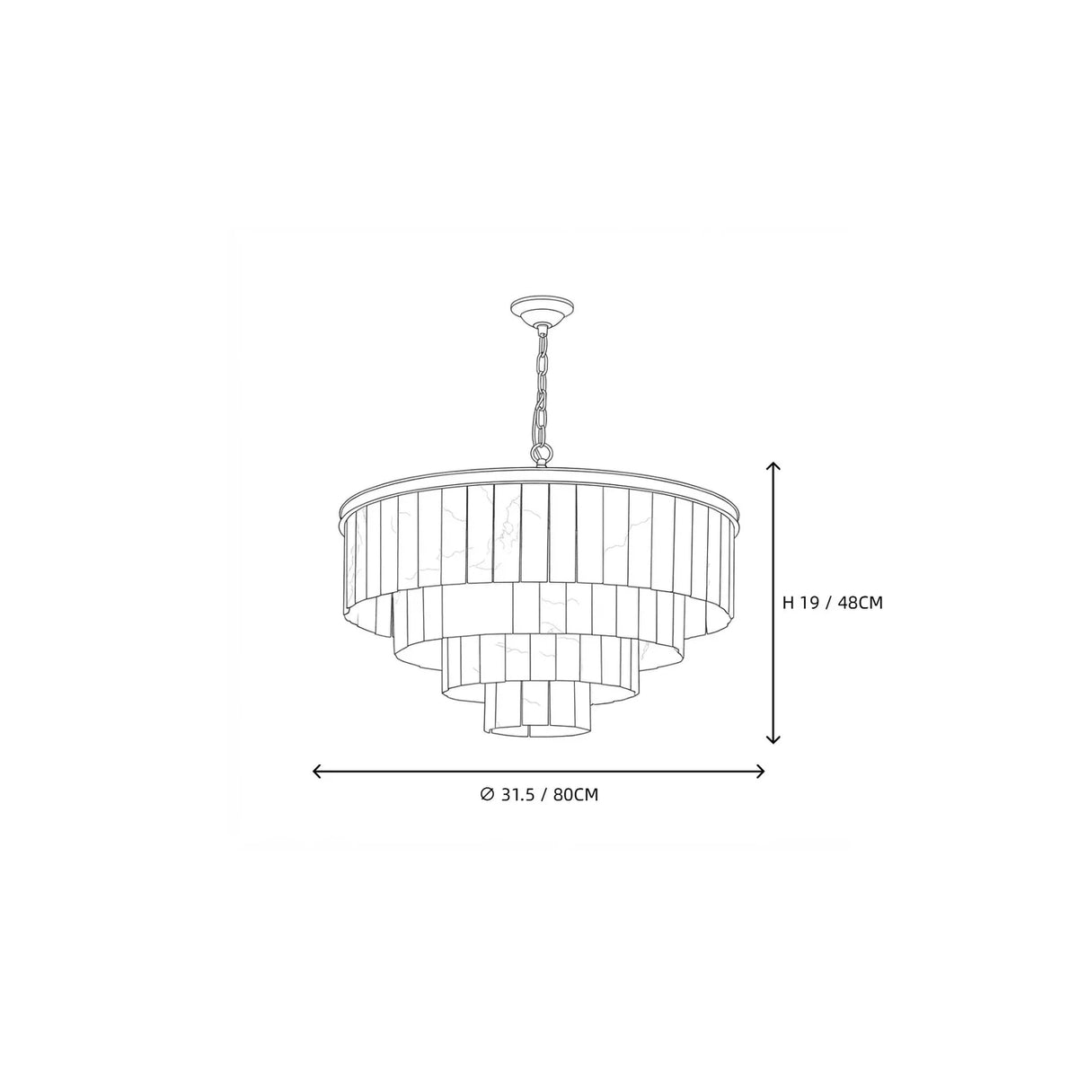 Layered Drum Chandelier in alabaster for Dining Room light fixture by AUVIELIGHT