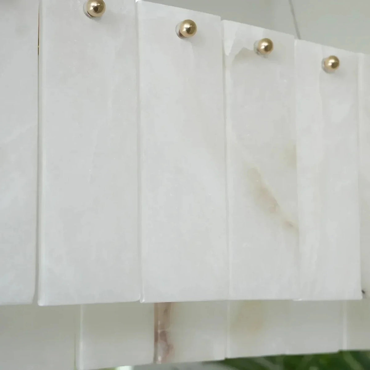 Layered Linear Chandelier in alabaster for Dining Room light fixture by AUVIELIGHT