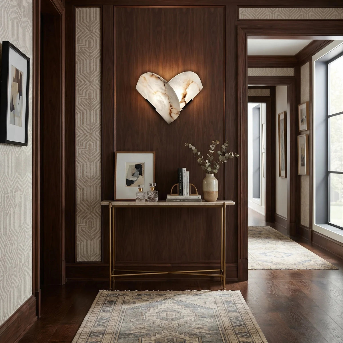 Layered Wall Light in natural stone for Hallway by AUVIELIGHT