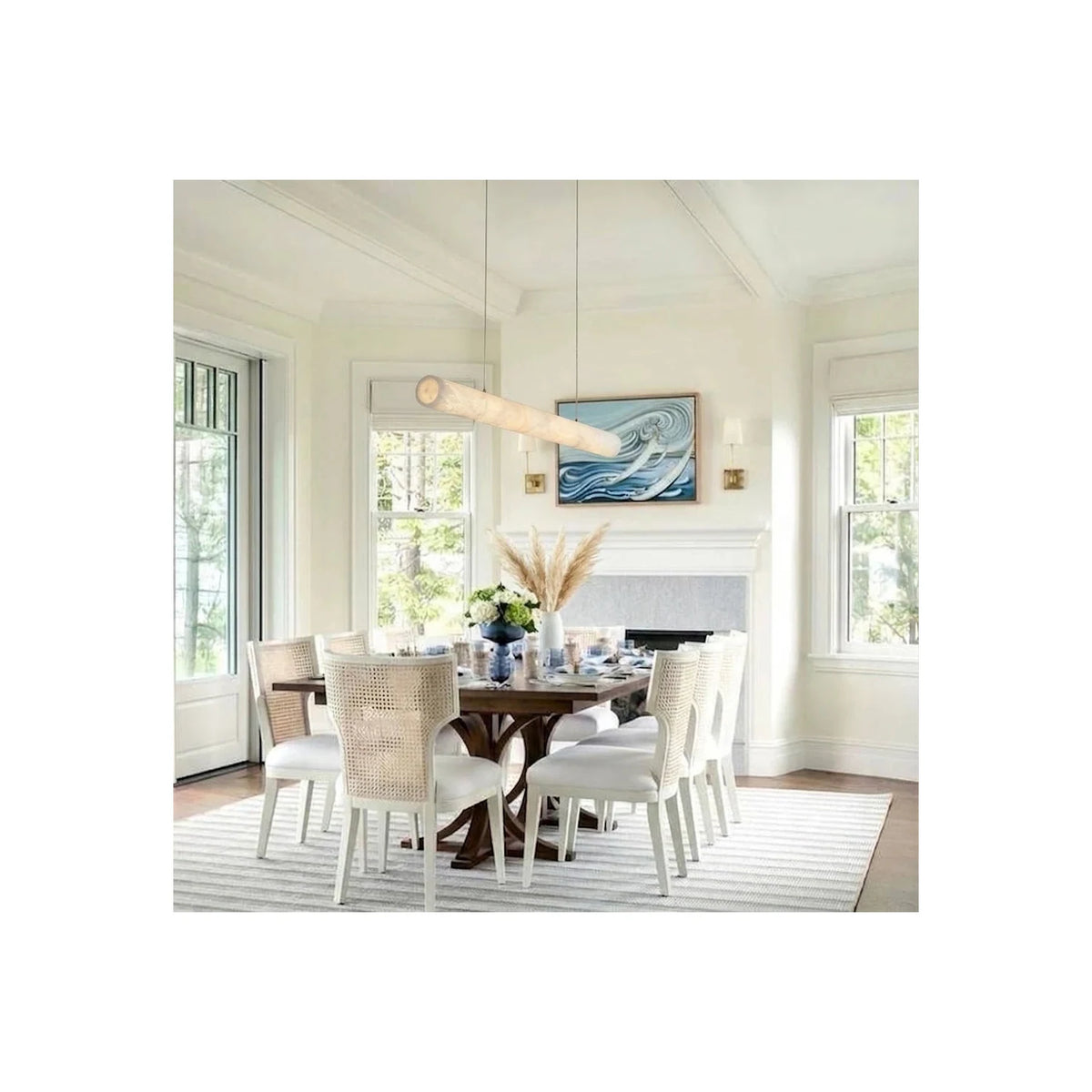 Linear Alabaster Bar Pendant Light by AUVIELIGHT