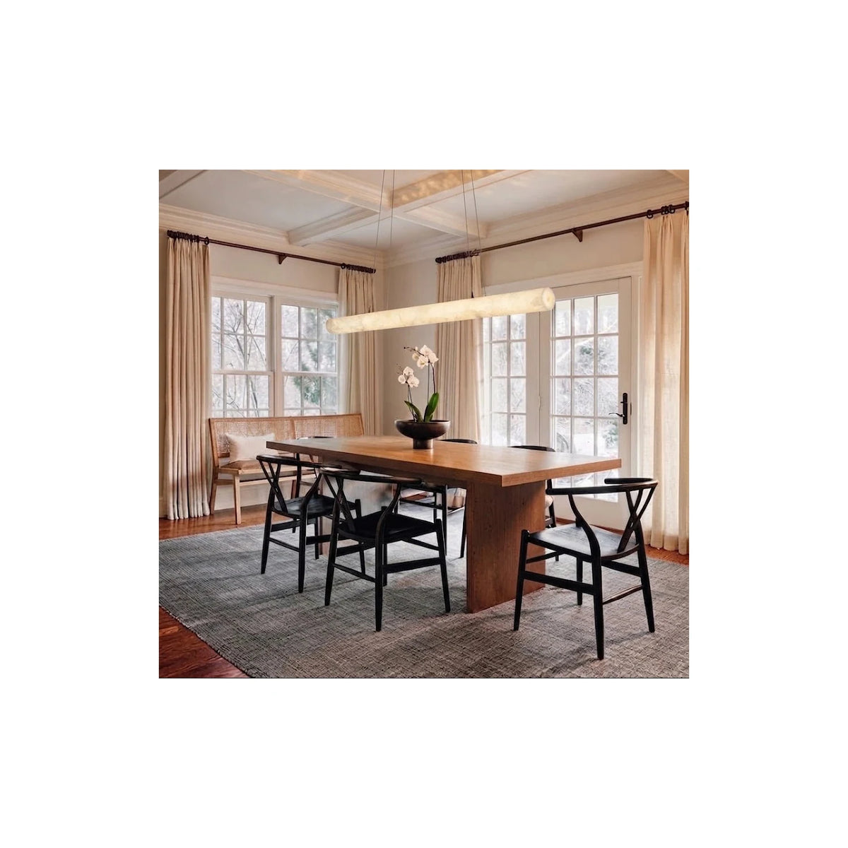 Linear Alabaster Bar Pendant Light by AUVIELIGHT