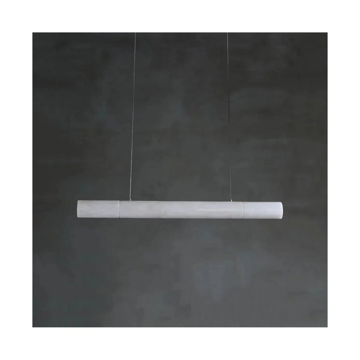 Linear Alabaster Bar Pendant Light by AUVIELIGHT, L 39.4″ × H 3.2″ / White