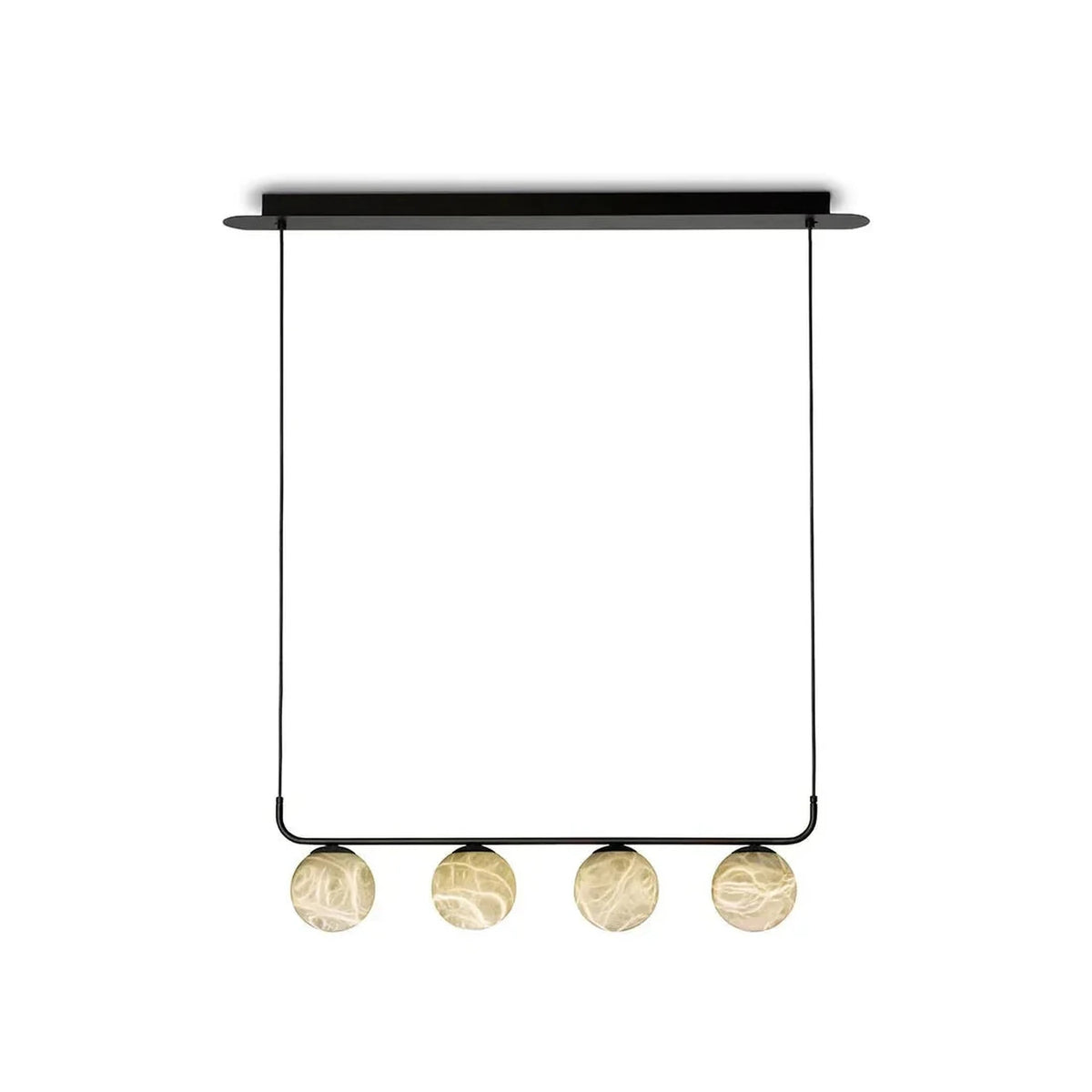 Linear Globe Pendant Light in black alabaster for Kitchen Island by AUVIELIGHT