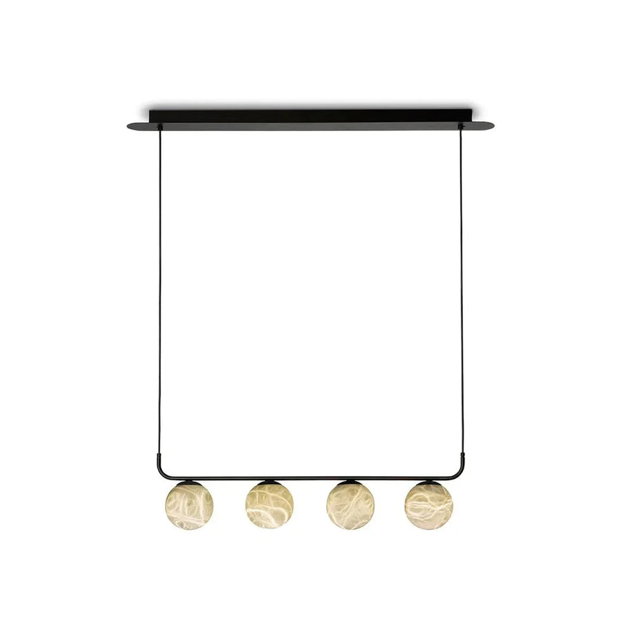 Linear Globe Pendant Light in black alabaster for Kitchen Island by AUVIELIGHT