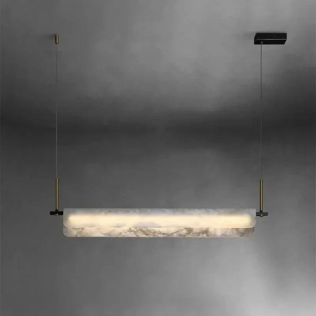 Linear Pendant Light in alabaster for Kitchen Island by AUVIELIGHT