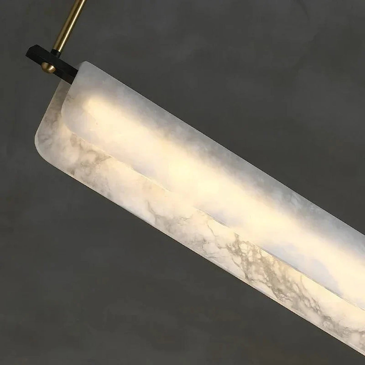 Linear Pendant Light in alabaster for Kitchen Island by AUVIELIGHT