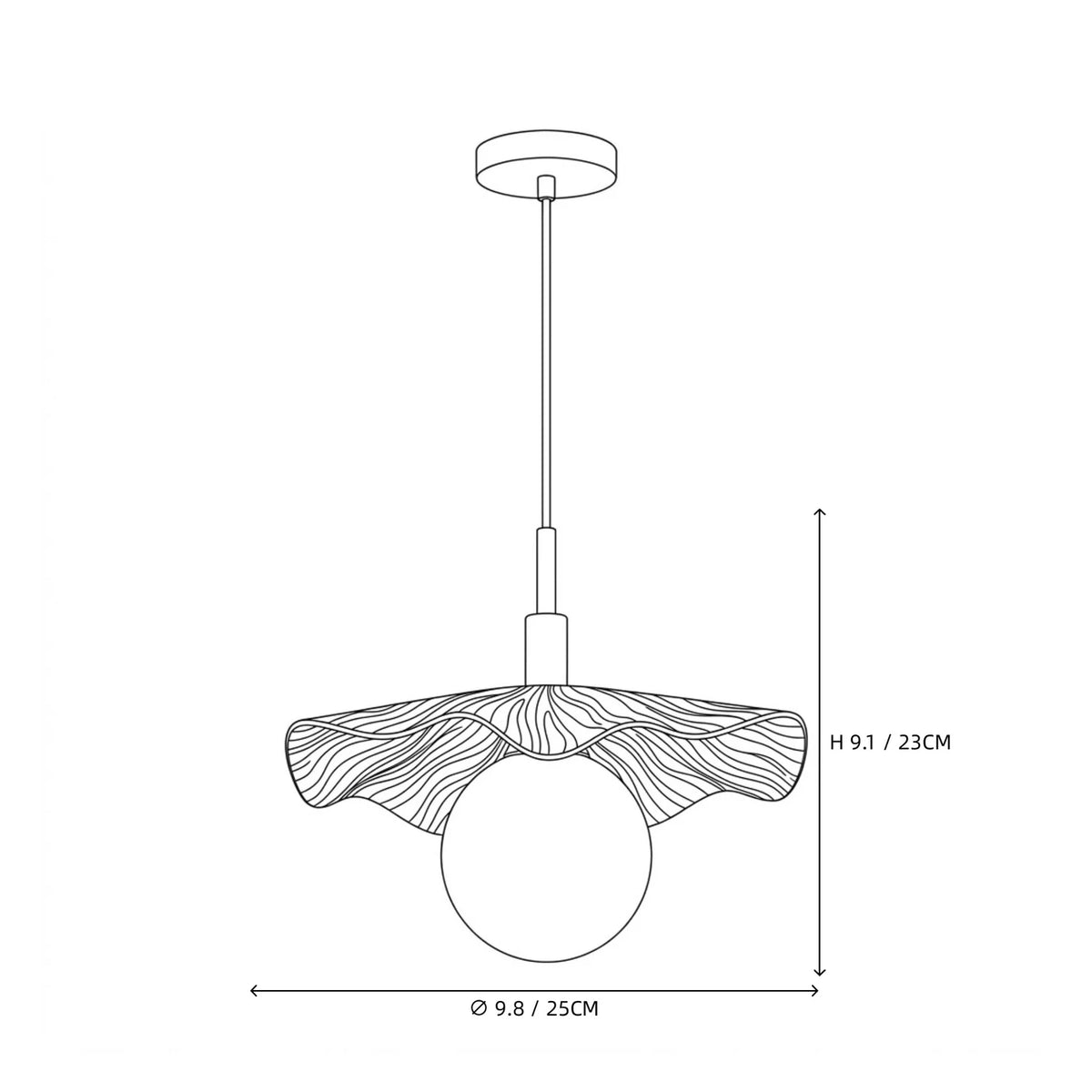 Lotus Wavy Alabaster Pendant Light by AUVIELIGHT