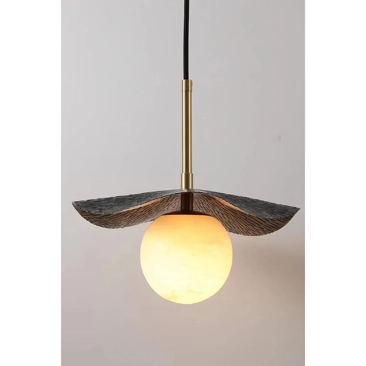 Lotus Wavy Alabaster Pendant Light by AUVIELIGHT