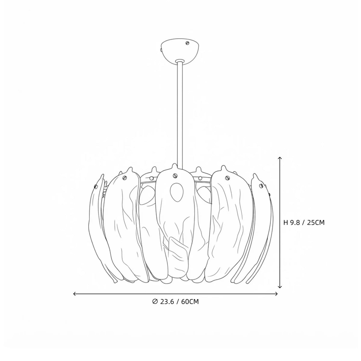 Lumina Glass Petal Chandelier light fixture by AUVIELIGHT