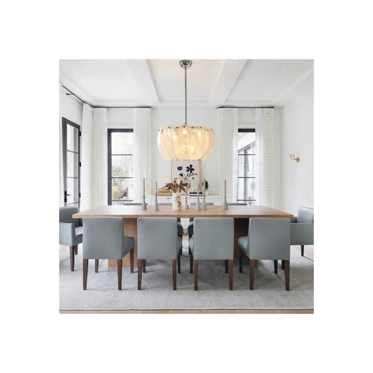 Lumina Glass Petal Chandelier light fixture by AUVIELIGHT