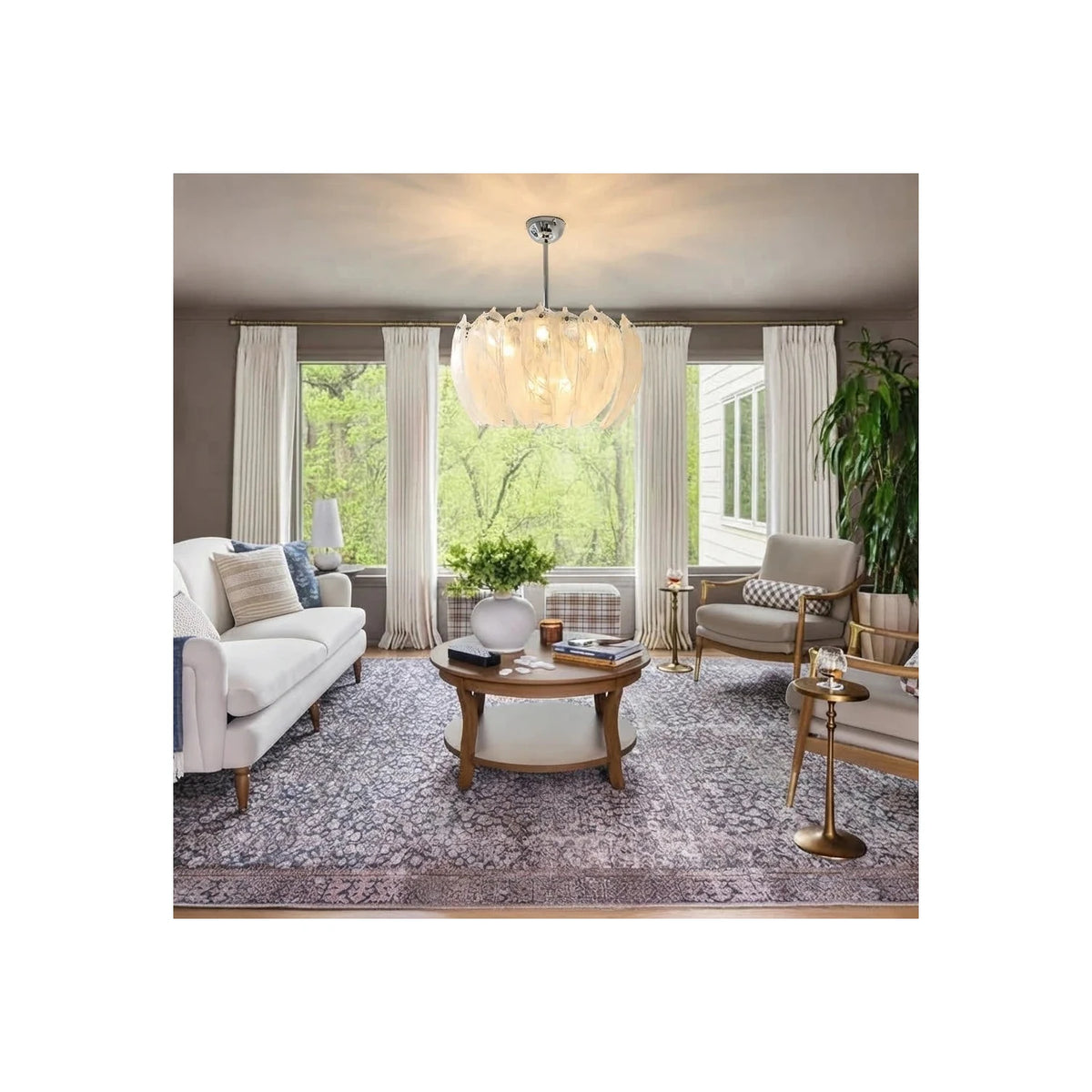 Lumina Glass Petal Chandelier light fixture by AUVIELIGHT