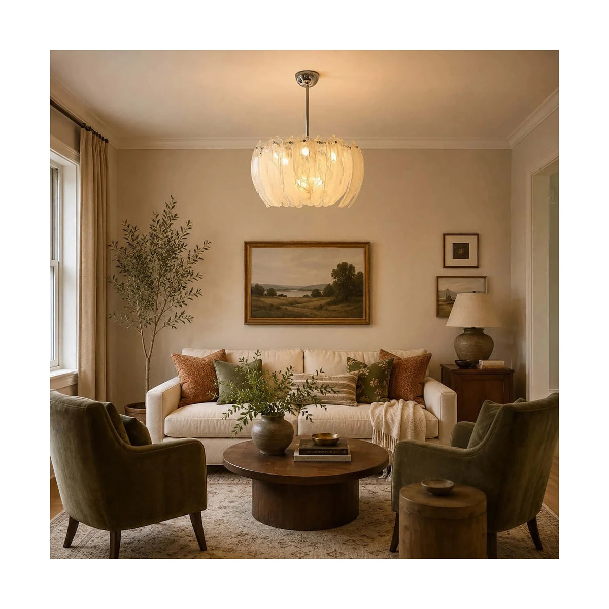 Lumina Glass Petal Chandelier light fixture by AUVIELIGHT