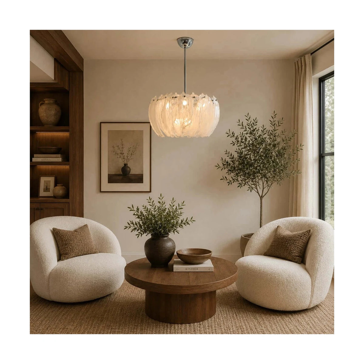 Lumina Glass Petal Chandelier light fixture by AUVIELIGHT