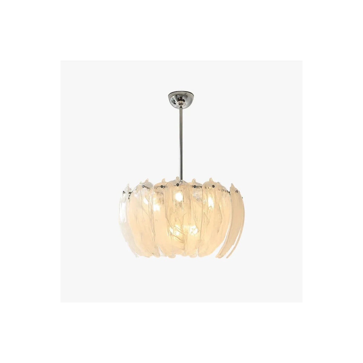 Lumina Glass Petal Chandelier light fixture by AUVIELIGHT, ∅ 11" x H 9.8" / White & Silver and 2 other sizes