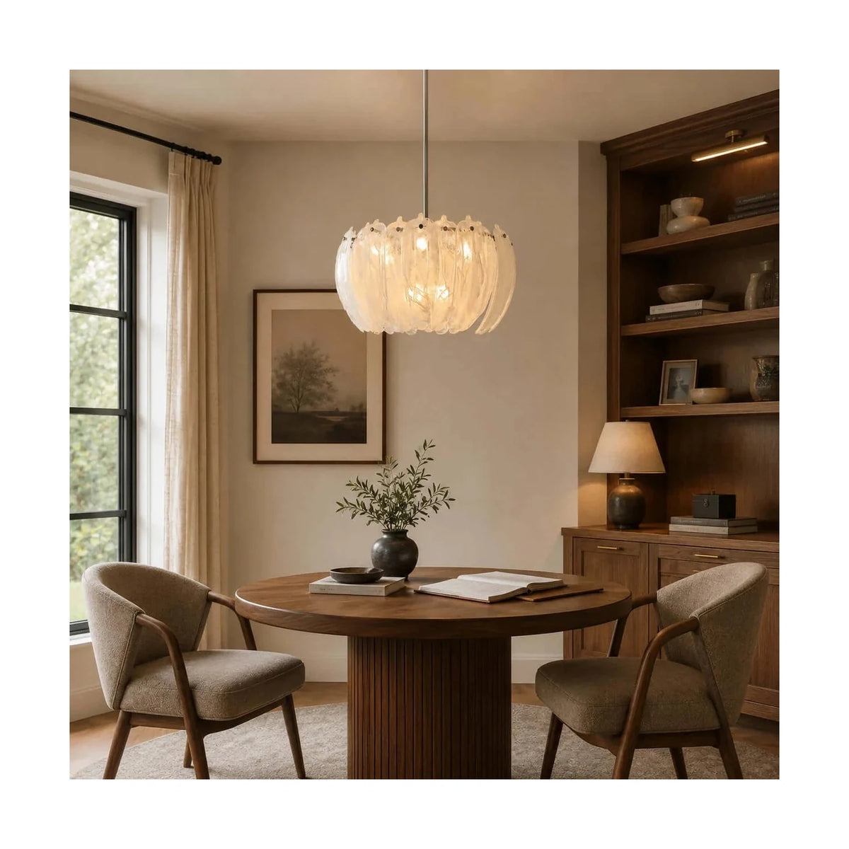 Lumina Glass Petal Chandelier light fixture by AUVIELIGHT