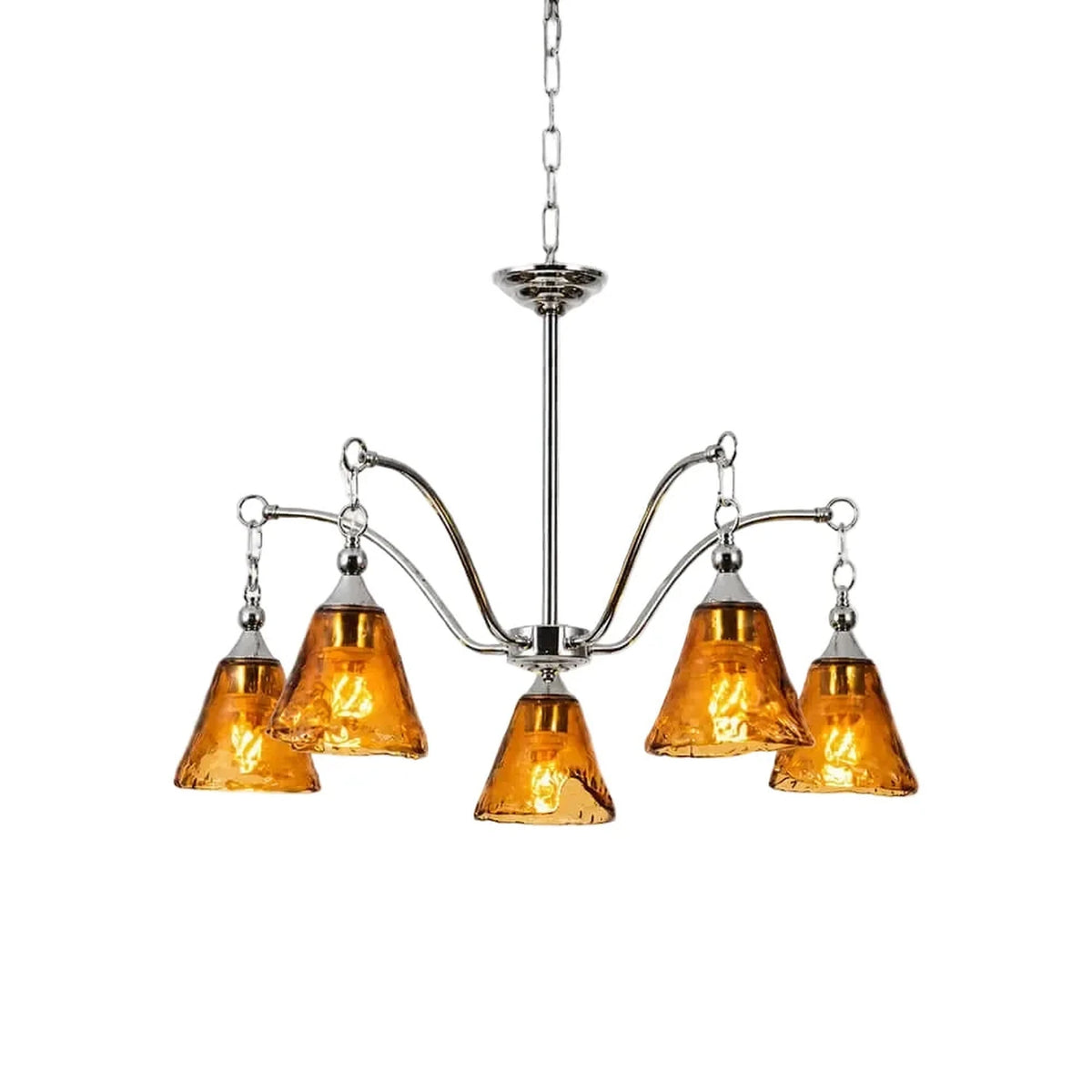 Luminous Bell Pendant Light in amber polished nickel for Dining Room by AUVIELIGHT