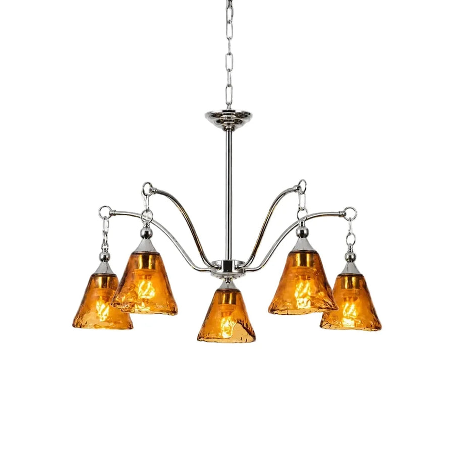 Luminous Bell Pendant Light in amber polished nickel for Dining Room by AUVIELIGHT