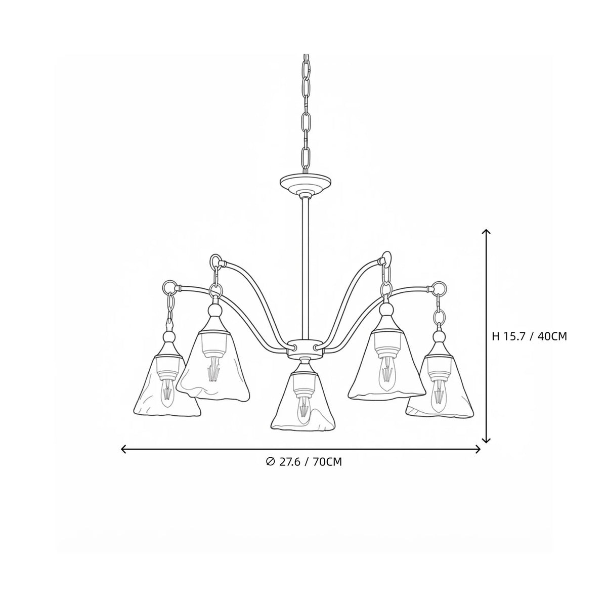 Luminous Bell Pendant Light in amber polished nickel for Dining Room by AUVIELIGHT