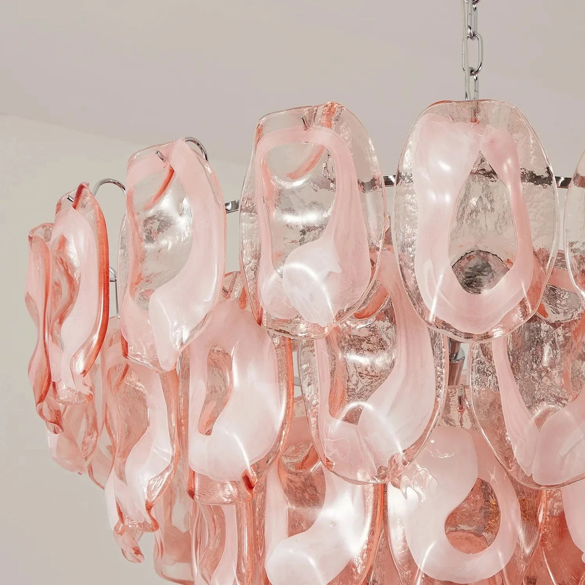 Luminous Pendant Light in rose glass for Dining Room by AUVIELIGHT