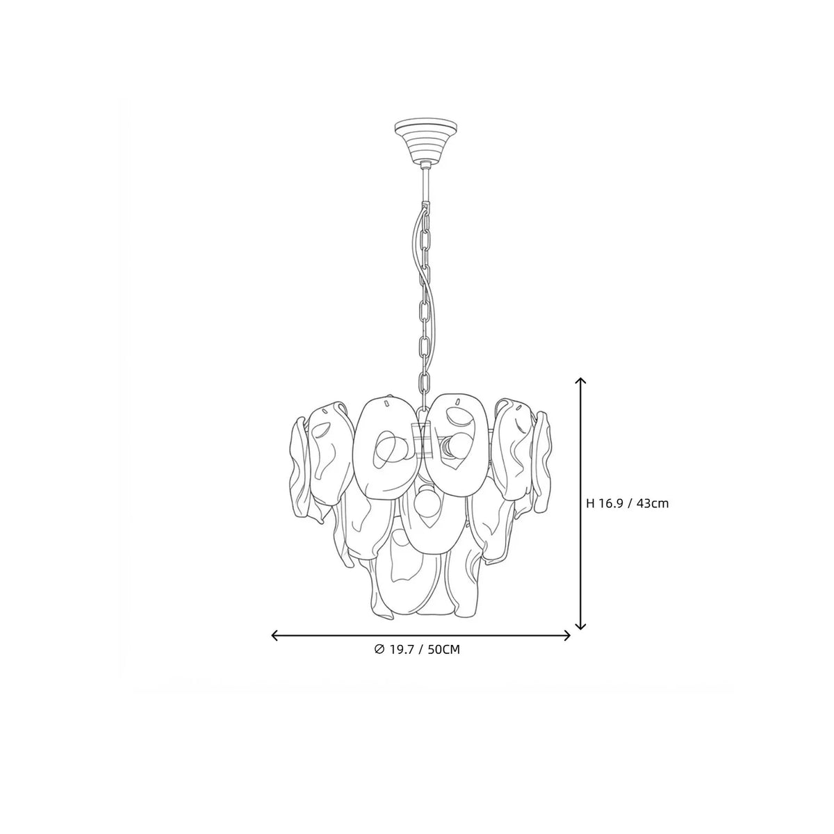 Luminous Pendant Light in rose glass for Dining Room by AUVIELIGHT