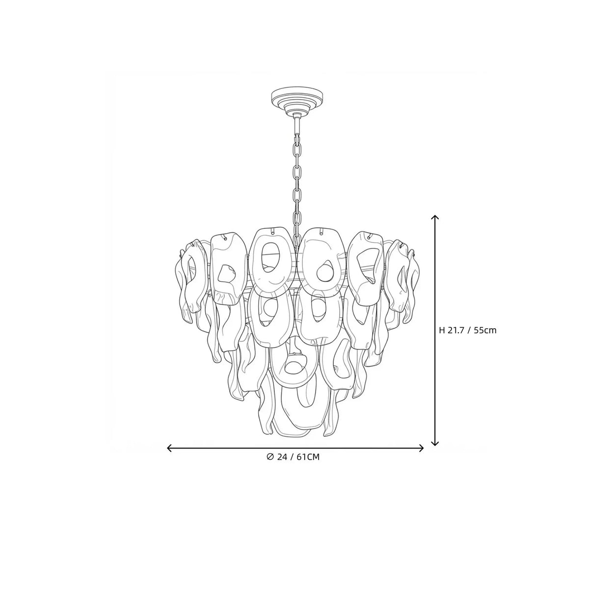 Luminous Pendant Light in rose glass for Dining Room by AUVIELIGHT