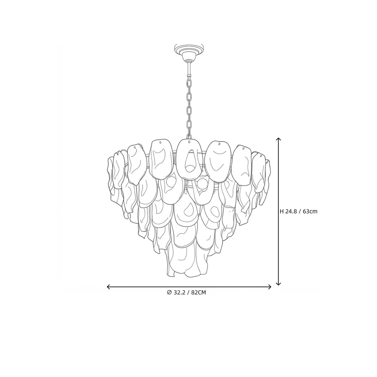 Luminous Pendant Light in rose glass for Dining Room by AUVIELIGHT