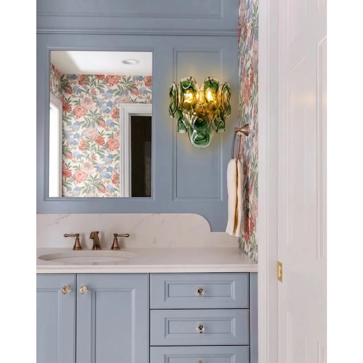 Luminous Petal Vanity Light in green for Bathroom by AUVIELIGHT