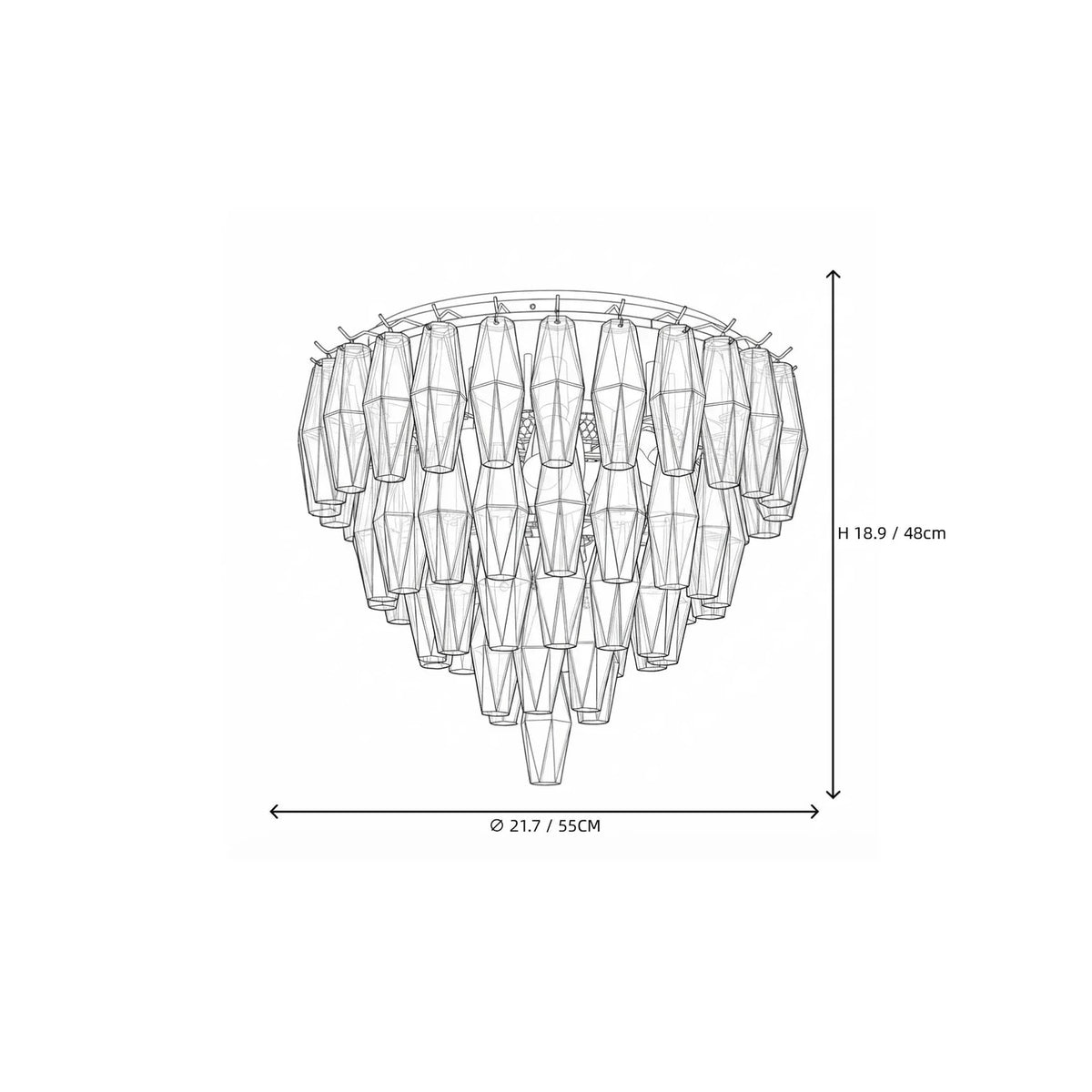 Luminous Polyhedral Prism Ceiling Light for Living Room by AUVIELIGHT