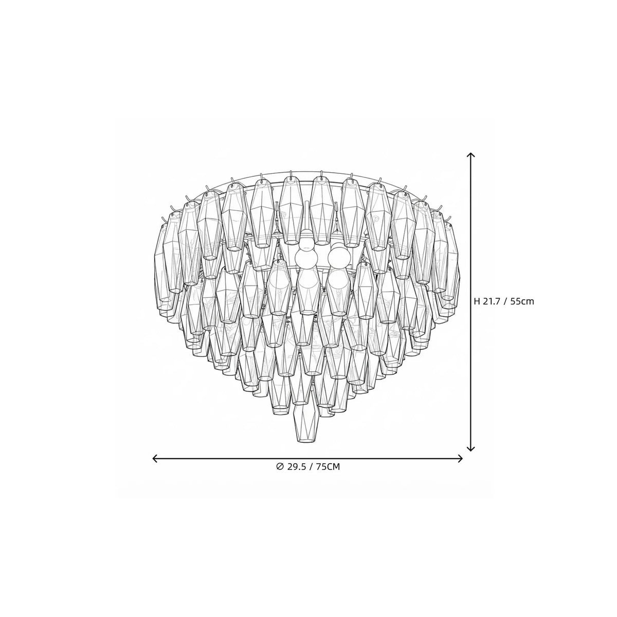 Luminous Polyhedral Prism Ceiling Light for Living Room by AUVIELIGHT
