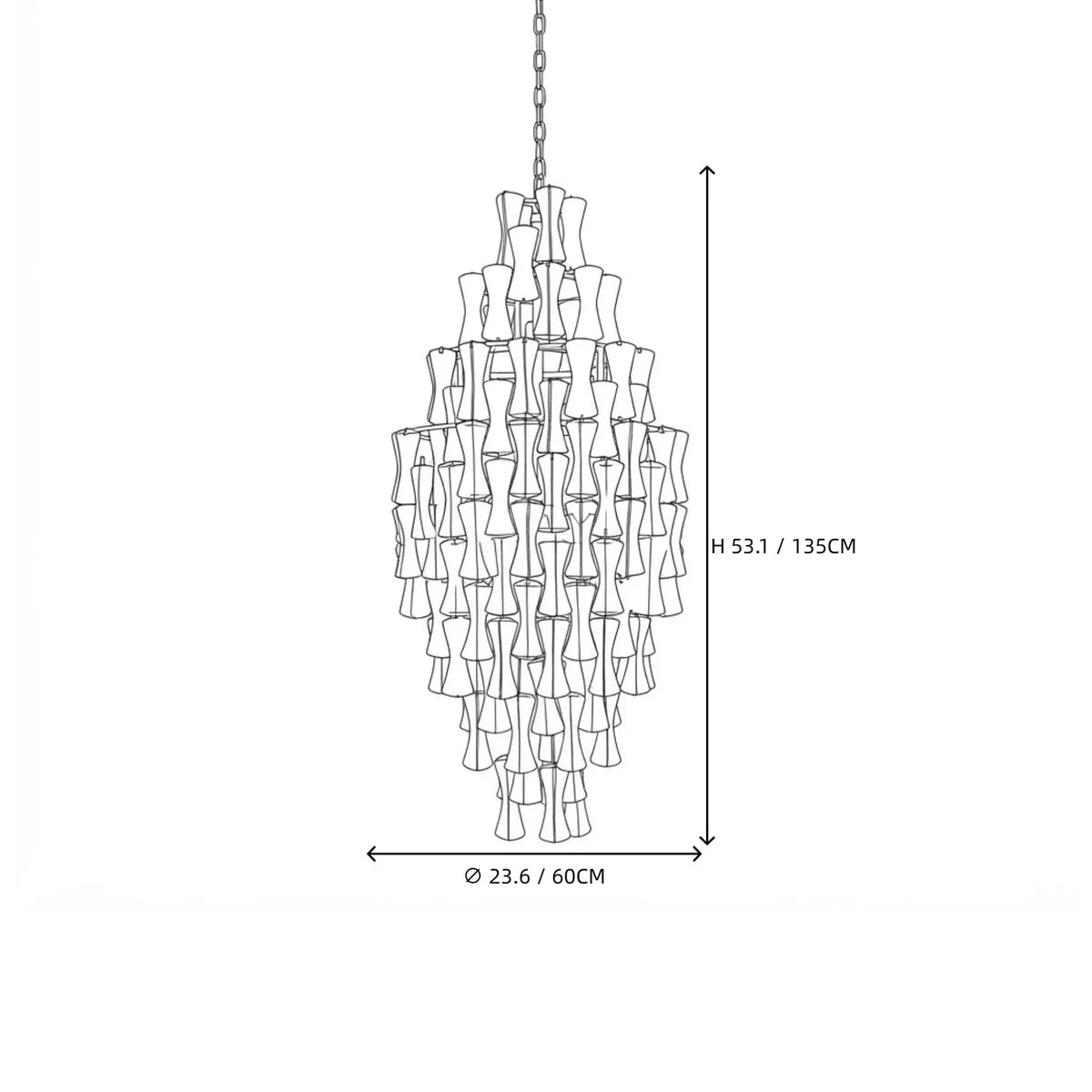Luminous Prism Cascade Pendant Light in rose for Dining Room by AUVIELIGHT