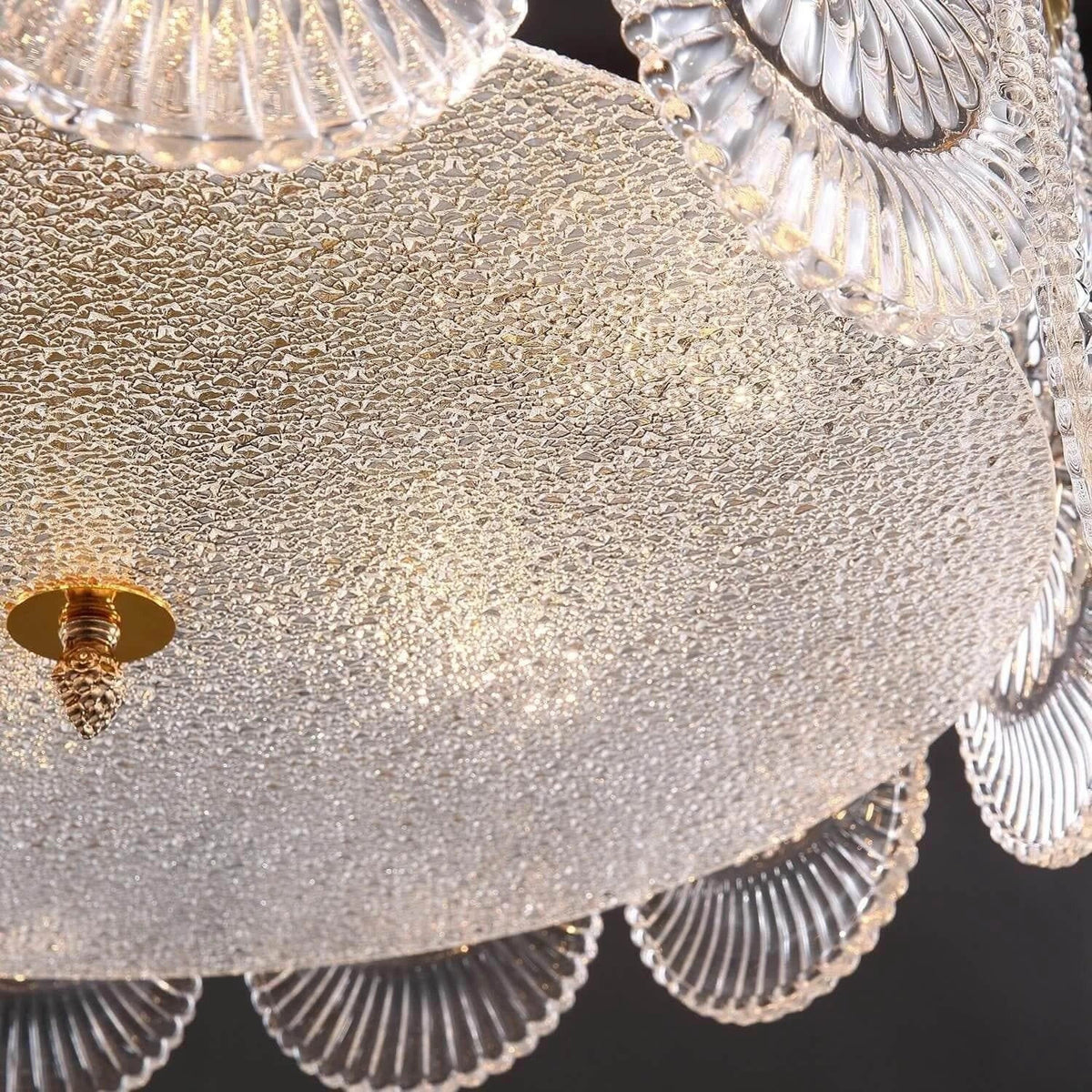 Luminous Scalloped Panel Pendant Light in glass for Dining Room by AUVIELIGHT