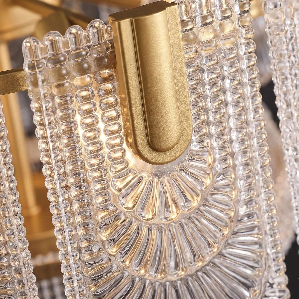 Luminous Scalloped Panel Pendant Light in glass for Dining Room by AUVIELIGHT