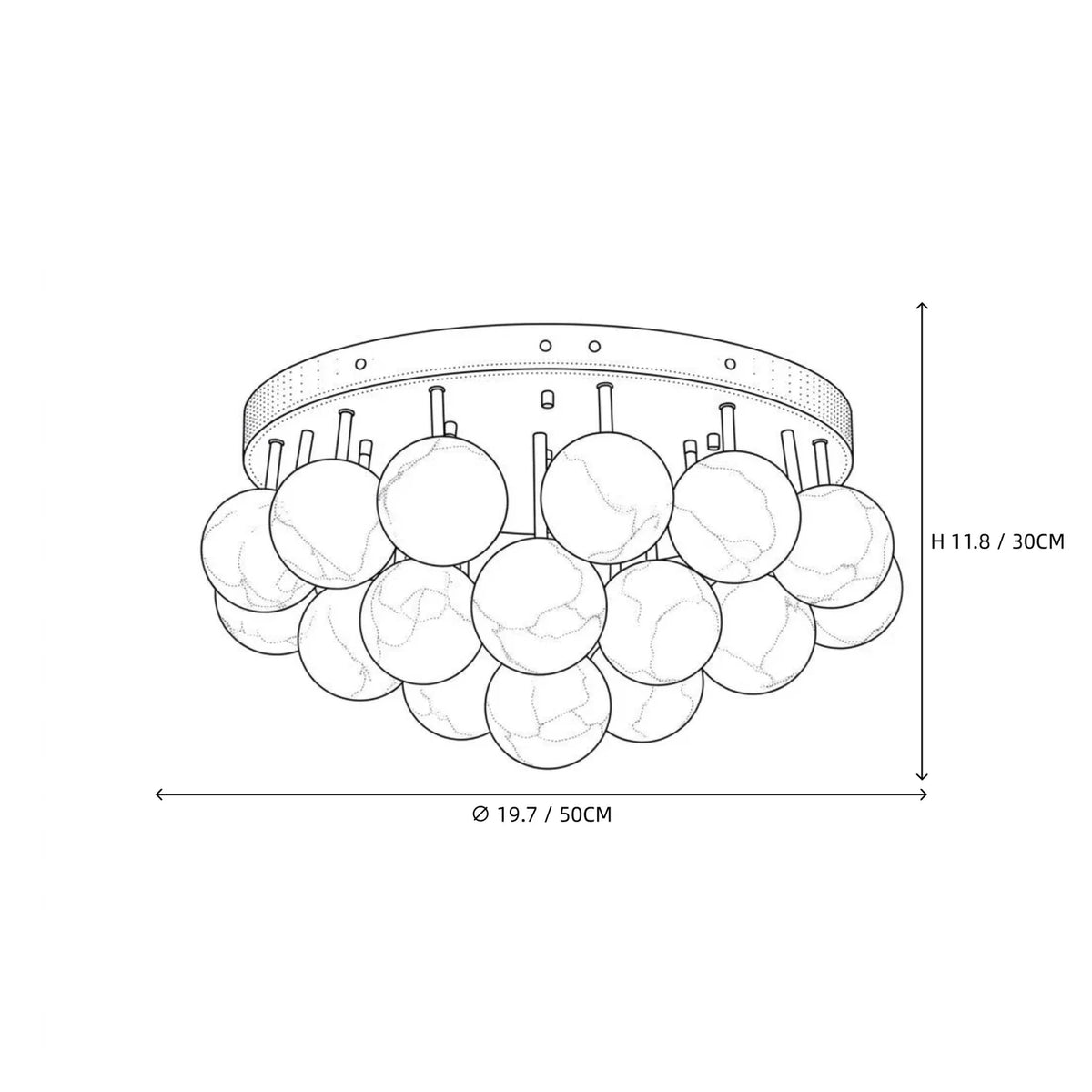 LuxeCluster Multi-Globe Stone Ceiling Fixture light fixture by AUVIELIGHT