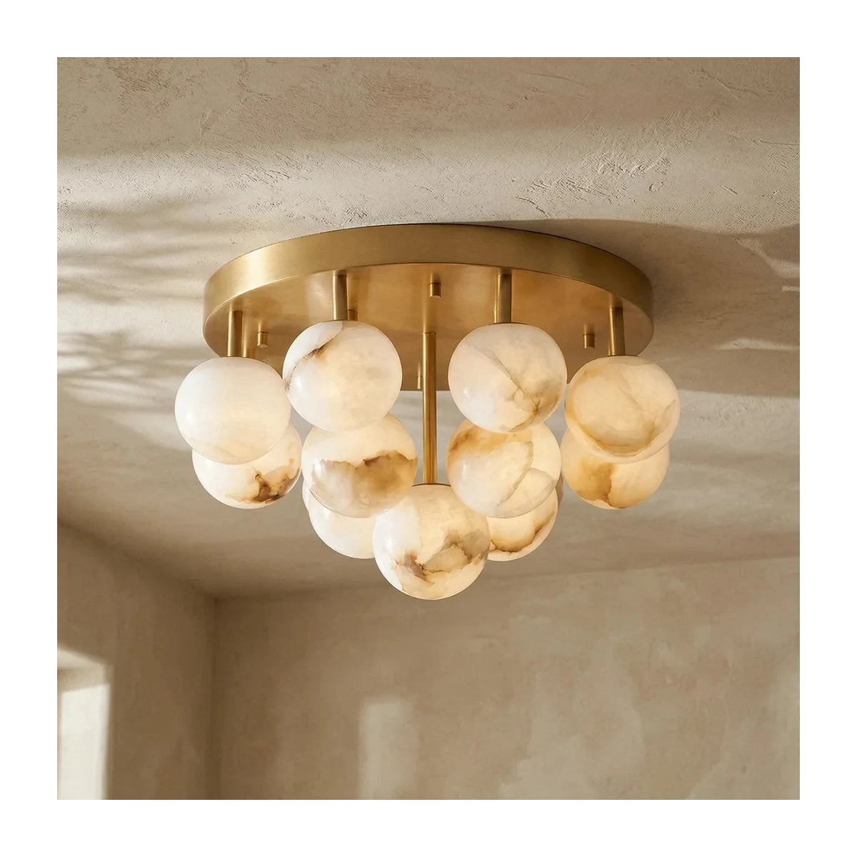 LuxeCluster Multi-Globe Stone Ceiling Fixture light fixture by AUVIELIGHT
