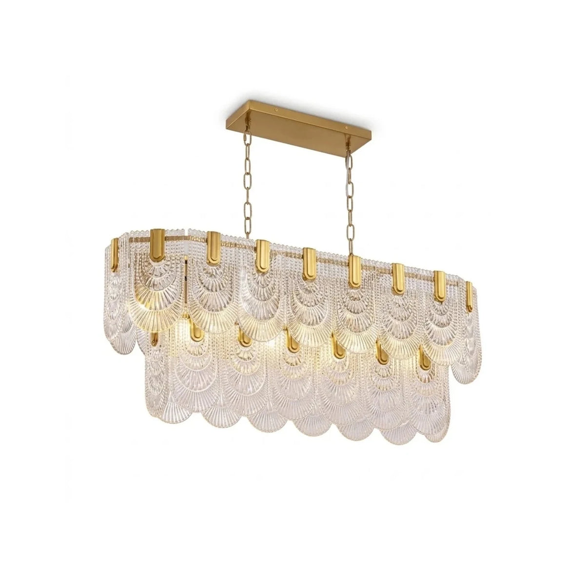 LuxePalma Art Deco Glass Chandelier light fixture by AUVIELIGHT