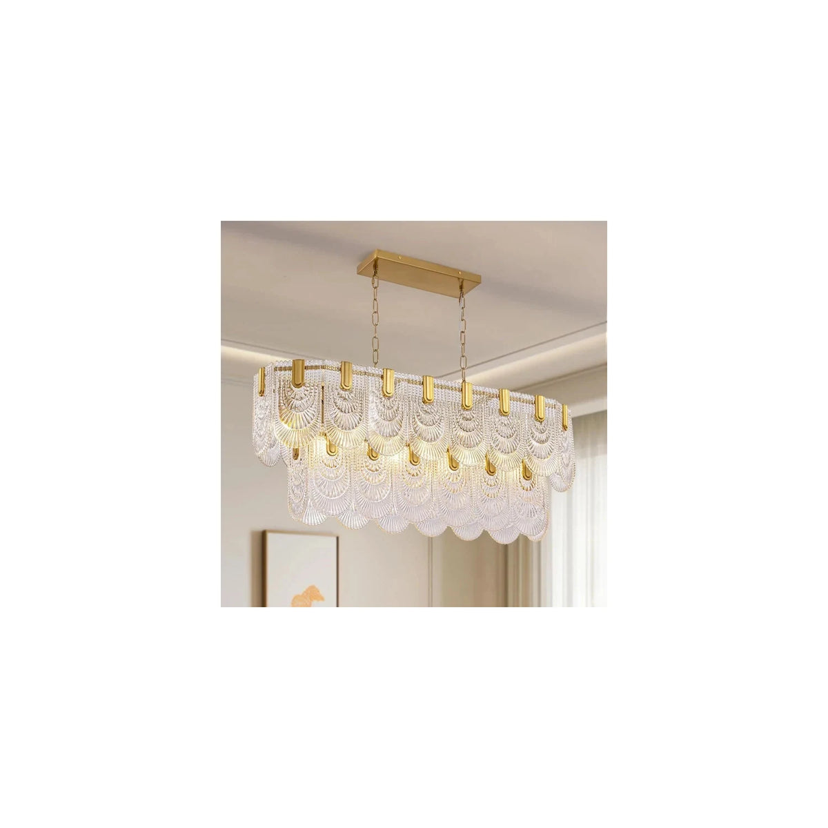LuxePalma Art Deco Glass Chandelier light fixture by AUVIELIGHT