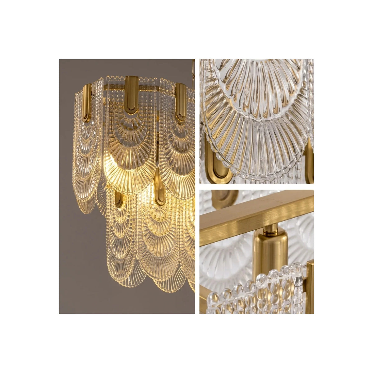 LuxePalma Art Deco Glass Chandelier light fixture by AUVIELIGHT