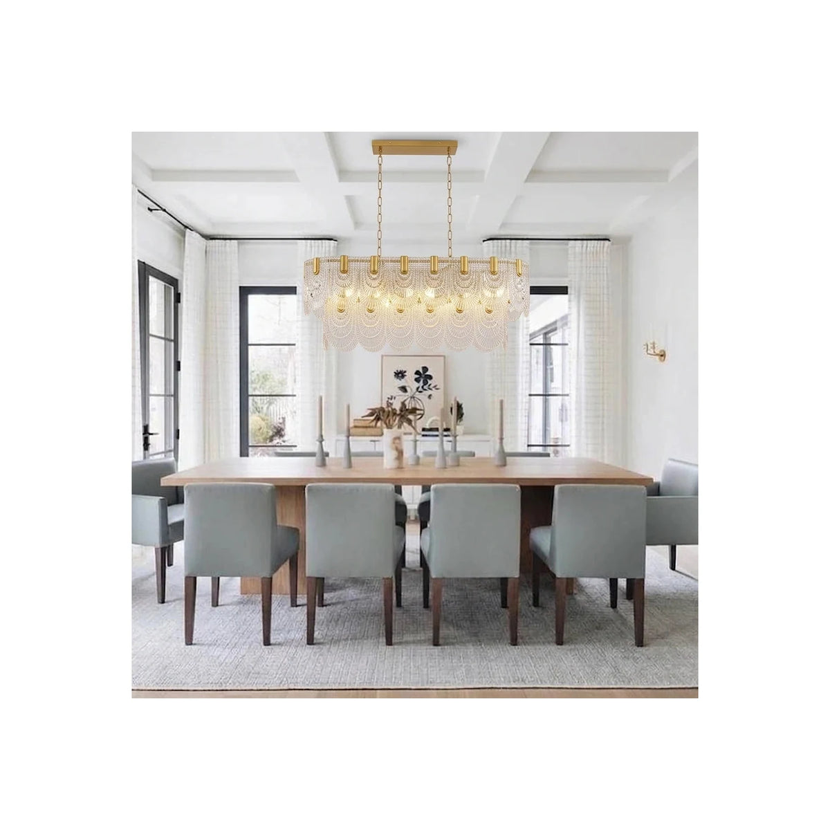 LuxePalma Art Deco Glass Chandelier light fixture by AUVIELIGHT