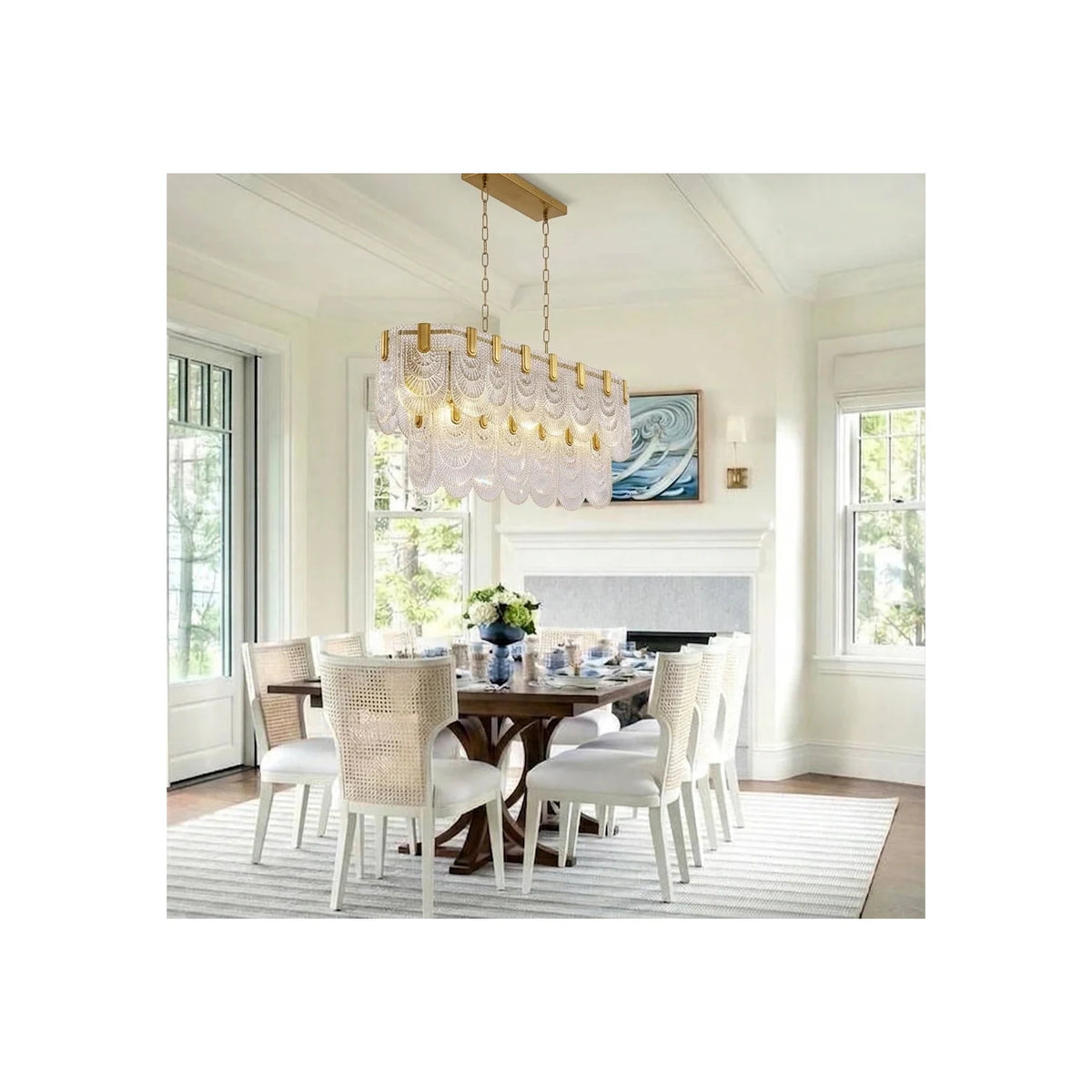 LuxePalma Art Deco Glass Chandelier light fixture by AUVIELIGHT