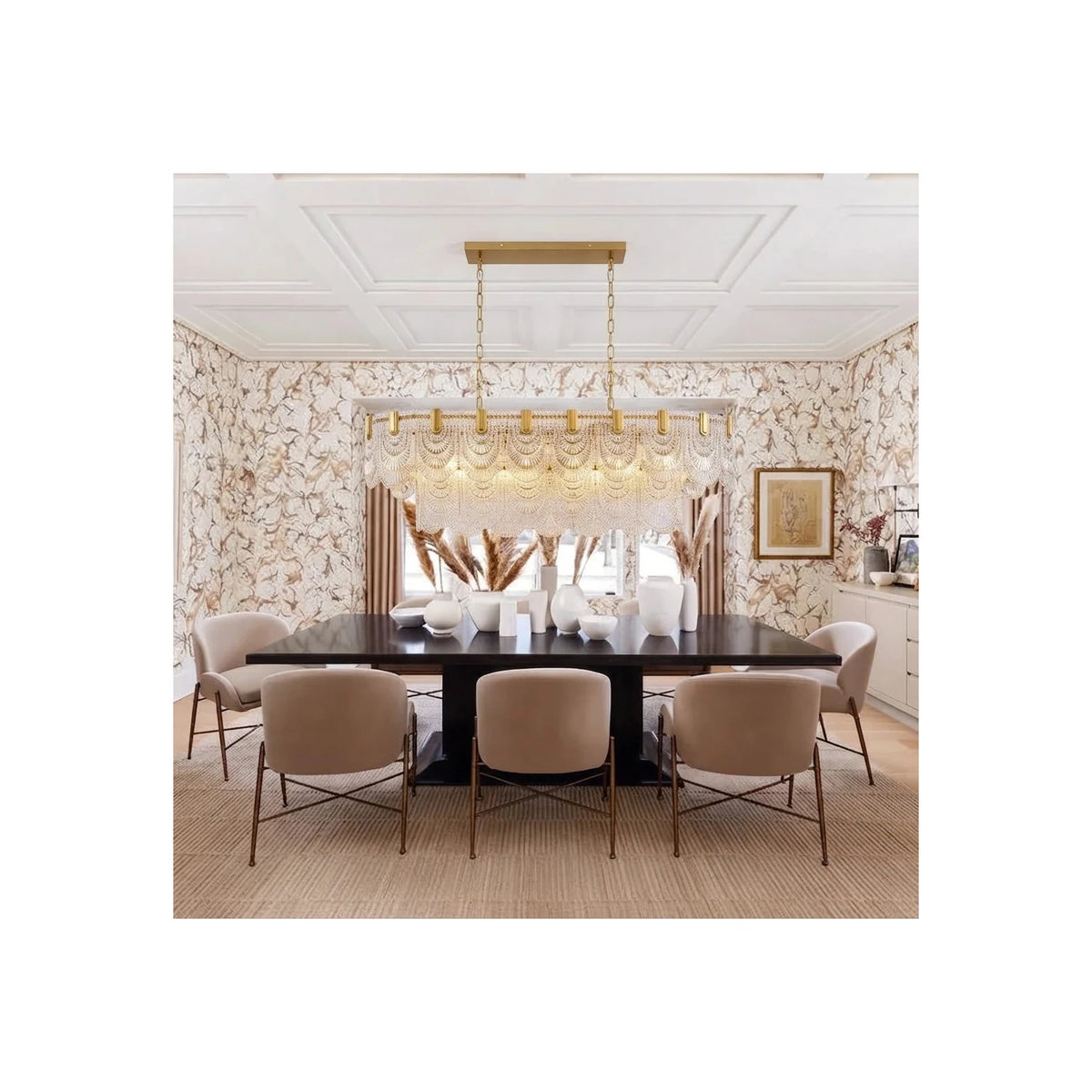 LuxePalma Art Deco Glass Chandelier light fixture by AUVIELIGHT