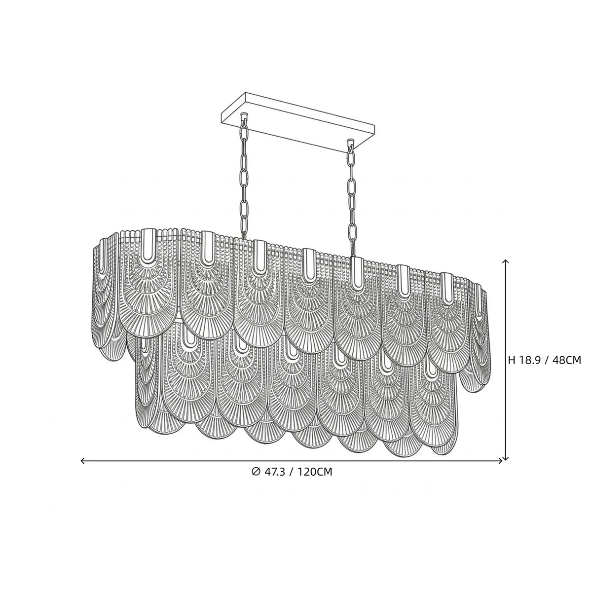LuxePalma Art Deco Glass Chandelier light fixture by AUVIELIGHT