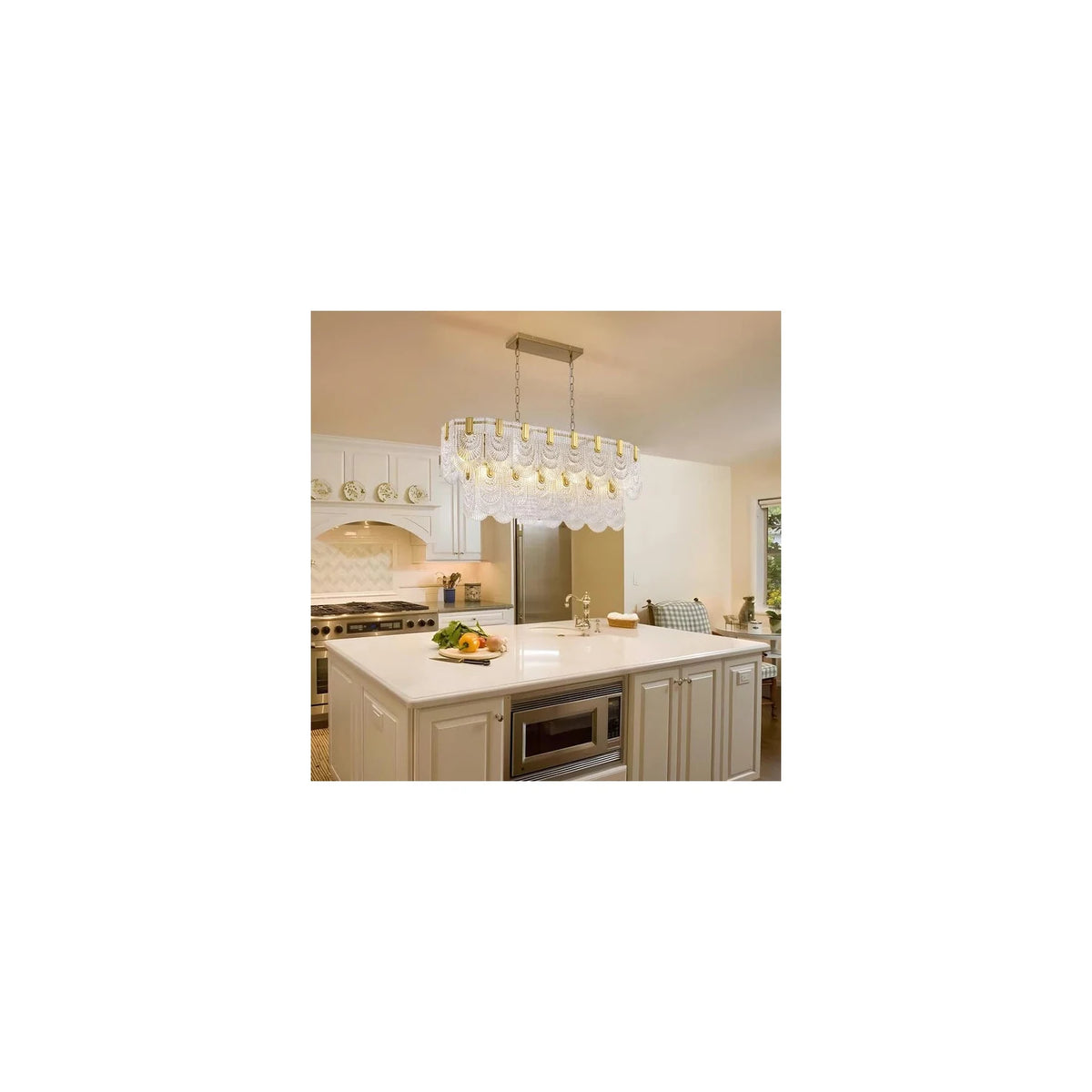 LuxePalma Art Deco Glass Chandelier light fixture by AUVIELIGHT