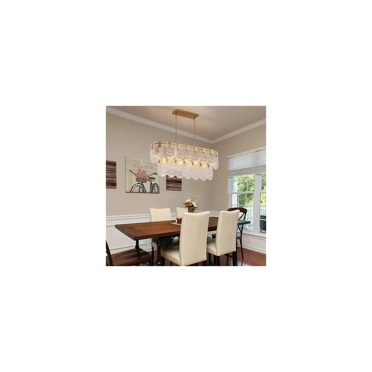 LuxePalma Art Deco Glass Chandelier light fixture by AUVIELIGHT
