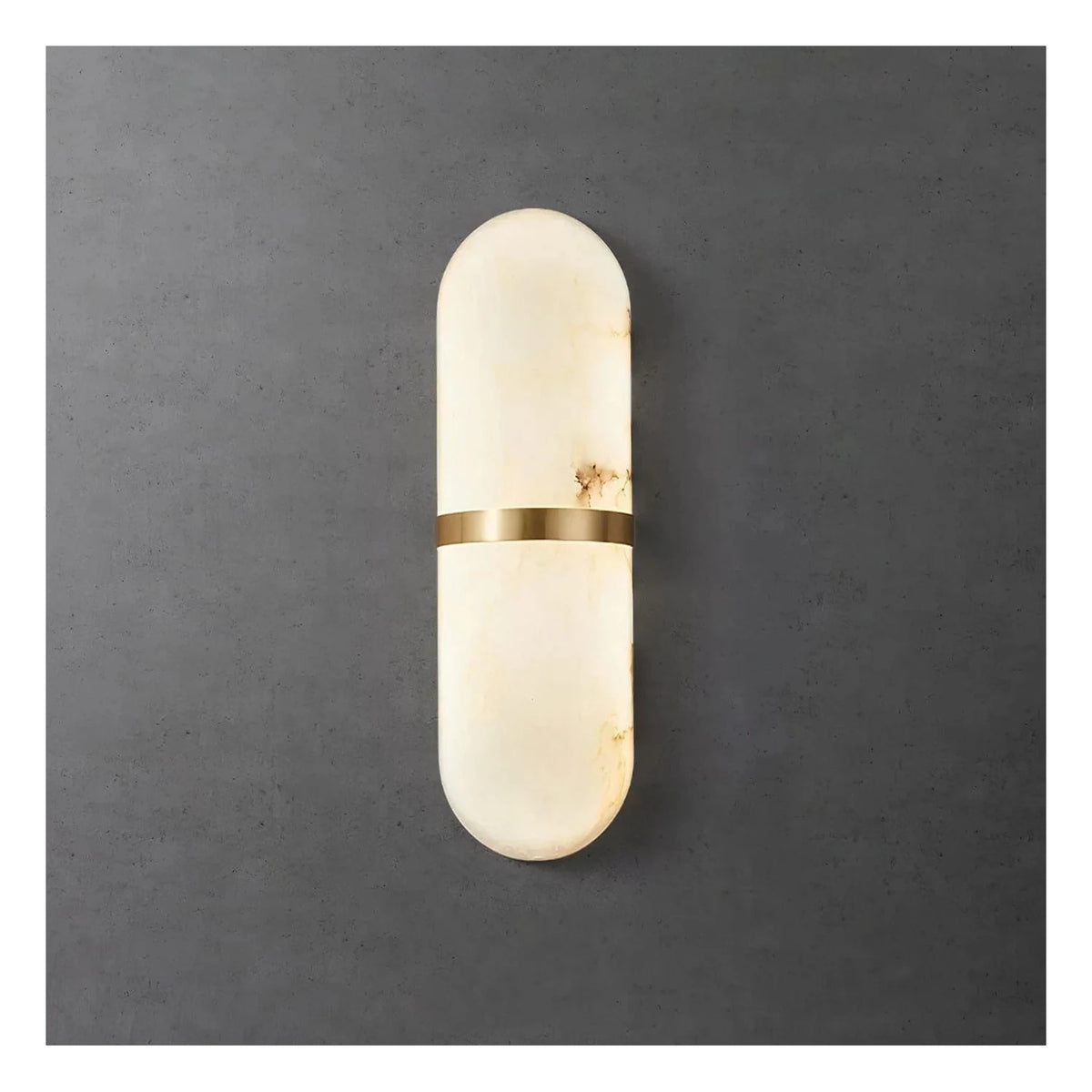 LuxePill Linear Stone Wall Fixture light fixture by AUVIELIGHT, Dia 4.7" x H 15.7" / Brass