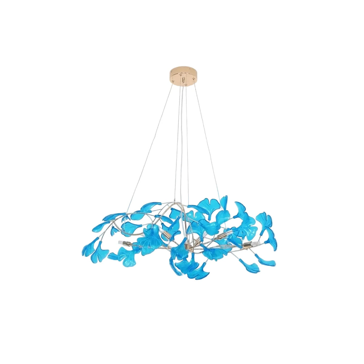 Luxury Handblown Amber Glass Petal Chandelier light fixture by AUVIELIGHT