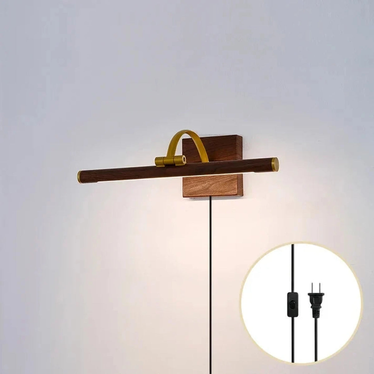 Luxury Light in brass for Living Room by AUVIELIGHT, L 40cm x W 19cm x H 12cm / L 15.7″ x W 7.5″ x H 4.7″ / Walnut color / AU plug and 3 other