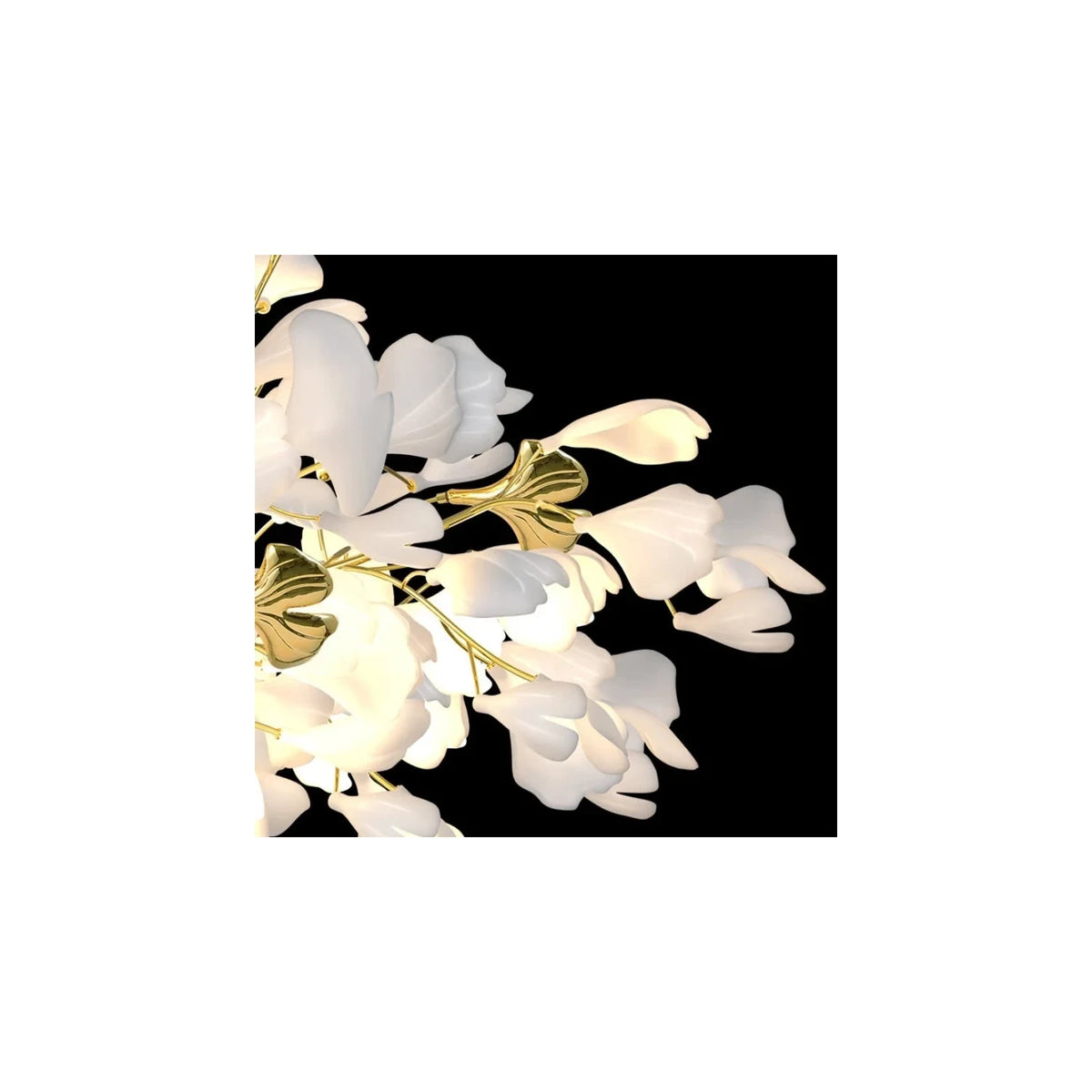 Luxury White Petal Ceramic Floral Chandelier light fixture by AUVIELIGHT
