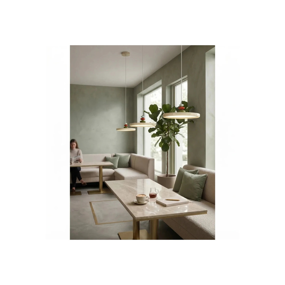 MacaronStone Nordic Disc Pendant Light by AUVIELIGHT